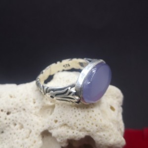 انگشتر نقره عیار 925 با نگین عقیق کبود