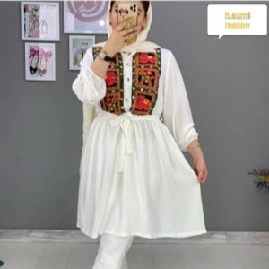 مانتو چین دار سوزن دوزی