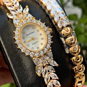 ساعت مچی زنانه و دخترانه رویال کرون بند و بدنه استیل اصلی ROYAL CROWN-152727