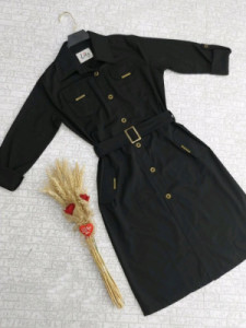 مانتو بلند دانشجویی اداری دکمه دار خنک سایز بزرگ-113484