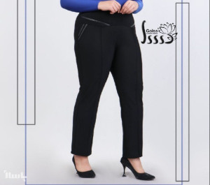 شلوار راسته مشکی ‌جلو خط دار-96011