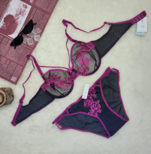 ست شورت سوتین توری شیشه ای هارنسی فنردار برند شادن