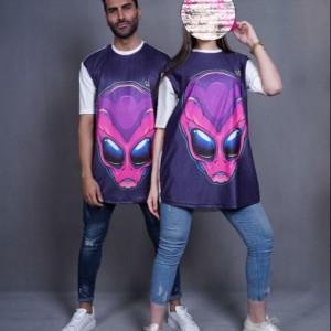 تیشرت چاپی ست یوفو بنفش