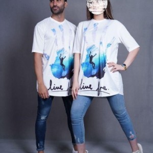 تیشرت ست دو نفره سفید