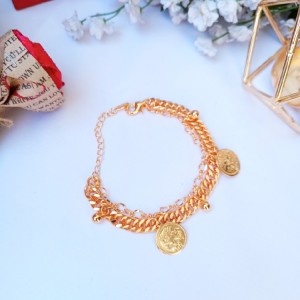 دستبند زنانه دو رج سکه ای