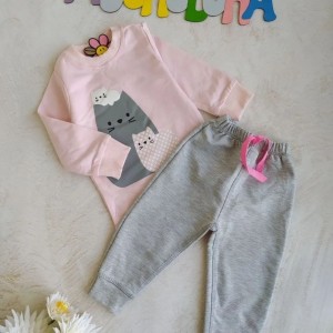 بادی شلوار دخترانه جنس پنبه دورس پنبه مدل پیشی-103026