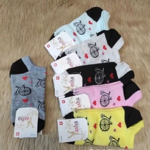 جوراب مچی فانتزی طرح قلب و دوچرخه-124930