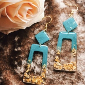 گوشواره ورق طلا رزینی