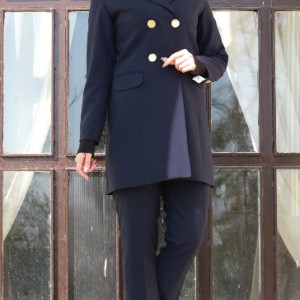 مانتو اداری باران دخت مدل 4دکمه طلایی