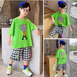 تیشرک لانگ +شلوارک نخ کتان برند باربری