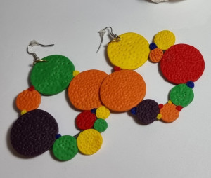 گوشواره آویزی خمیری زنانه ودخترانه