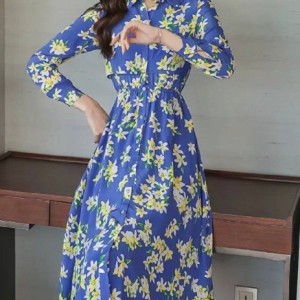 پیراهن حریر بلند طرحدار