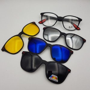 عینک طبی به همراه 4 کاور مگنتی آفتابی کد 2316-130244