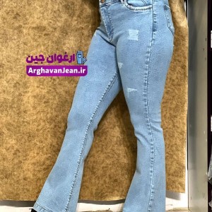 شلوار جین بوت کات ترک آبی روشن قد 100 پارچه کجراه