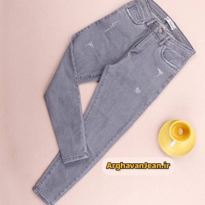 شلوار جین طوسی روشن سوپرکش ترک قد 90
