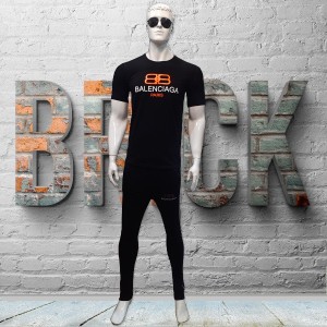 ست مردانه مشکی آستین کوتاه طرح BALENCIA-102221