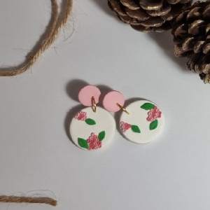 گوشواره دستساز خمیری طرح بهاری زیبا