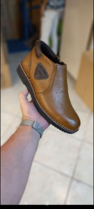 نیم بوت بغل زیپ دوخت دار ، داخل کرک ، زیره دو لایه