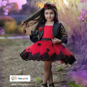 پیراهن کوتاه مجلسی کفشدوزکی