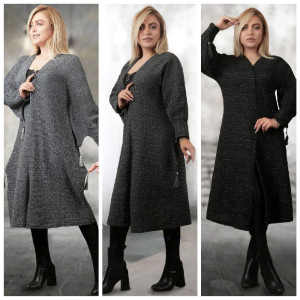 مانتو بافت پشمی مدل مانتو عبایی