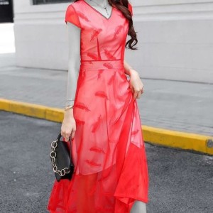 پیراهن سارافون آستردار زنانه