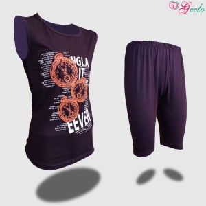 تاپ و شلوارک زنانه نخ پنبه