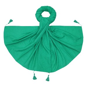 شال نخ کتان ساده چهارفصل منگوله دار کد SH0003