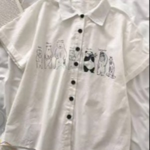 تونیک دخترانه خانواده‌ پاندا رنگ سفید مدل TUC113W