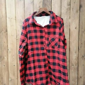 مانتو زنانه پشمی مدل چهارخونه داخل خز دار