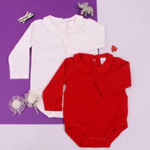 بادی آستین بلند محلسی دخترانه یقه ب ب اورجینال برند h&m-97737