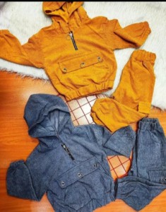 ست هودی شلوار مخمل کبریتی بچگانه اسپرت