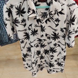 پیراهن هاوایی مردانه خنک رنگ سفید