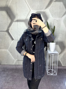 مانتو دخترانه جین مدل ضخیم-109718