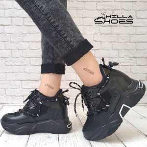 کتانی لژ مخفی 10 سانتی بندی مشکی-89531