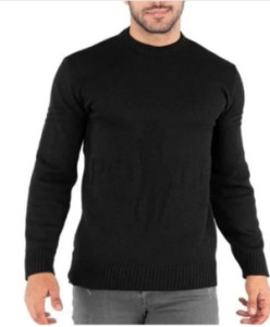 پلیور بافت مردانه یقه گرد رنگ‌بندی و فری سایز