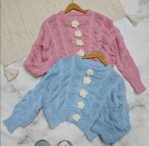 ژاکت بافت گلدار-130971