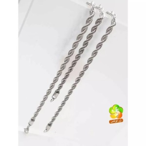 ست گردنبند و دستبند مردانه نقره ای