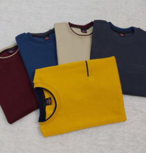 دورس پارچه سلانیک مردانه، پارچه ضخیم با تراکم بالا، طرح یقه دورنگ