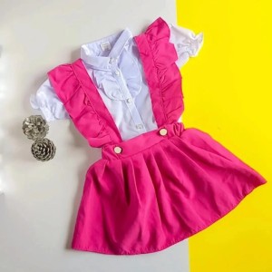 بلوز و دامن دخترانه پیشبندی-75405