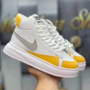 کتانی نیم ساق نایک ، ونس سفید زرد ، لژ دار