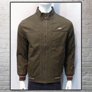 کاپشن کتان مردانه 2رویه رنگ سبز طرح jeep