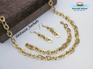 سرویس طرح کارتیر شامل گردنبند و دستبند و گوشواره-124959