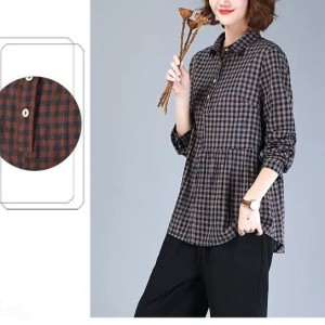 شومیز کنفی چهارخونه-75435