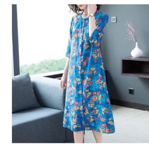 پیراهن بلند نخی خنک