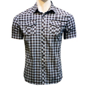 پیراهن آستین کوتاه مردانه 4خانه-109865