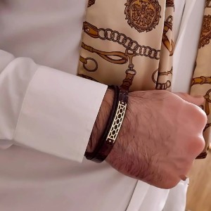 دستبند چرم مردانه-97553