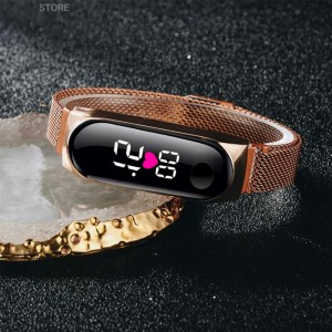 ساعت LED بند مگنتی طرح شیائومی رنگ رزگل