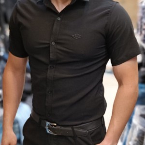 پیراهن مشکی نیم استین-109943