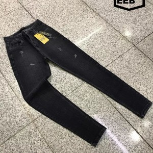 شلوار جین زغالی سیر ترک فول کش قد 90