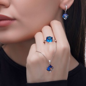 نیم ست نقره زنانه سوارسکی